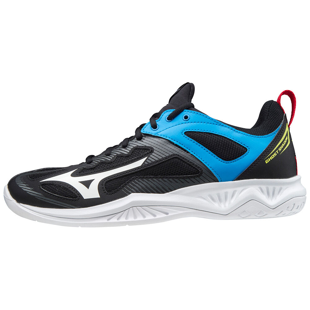 Tenis Handebol Mizuno Ghost Shadow - Homem - Pretas/Branco/Azuis - FHGUE7683